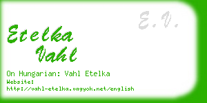etelka vahl business card